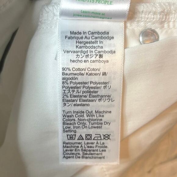 J.Crew White 9" Demi Boot Crop Jeans Size 28 NWT High Rise Raw Hem Denim - Picture 7 of 7